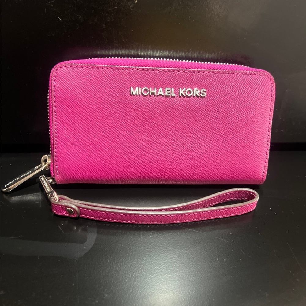 Michael Kors Pink Zip Wristlet Wallet